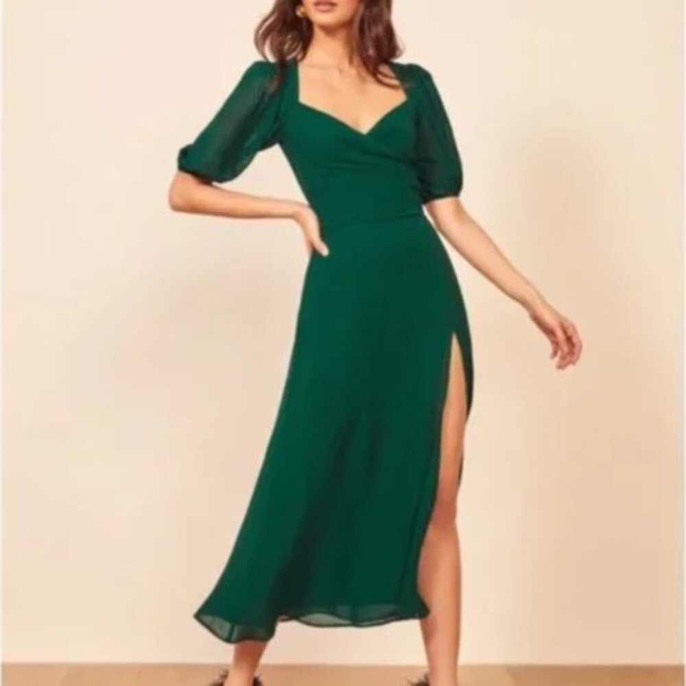 ***ISO*** Reformation Wildflower Midi Dress in Emerald - Picture 2 of 4